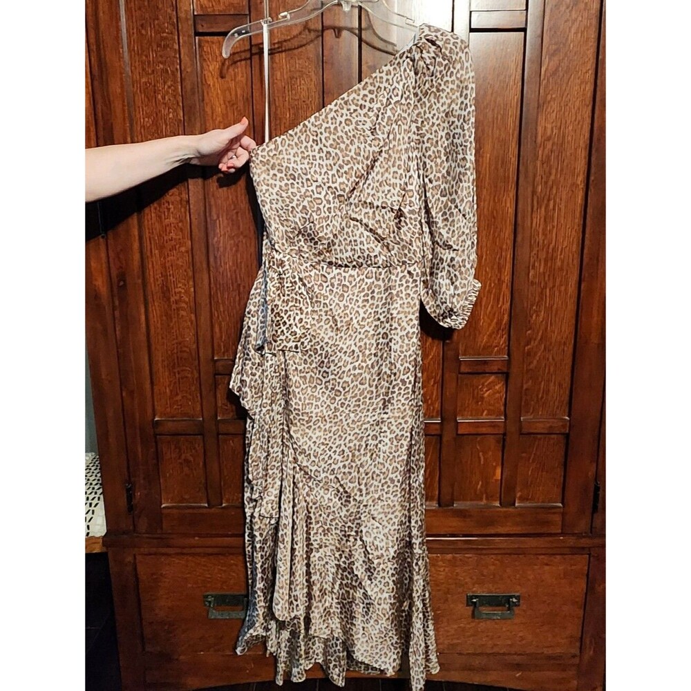 NWT J. Crew One-shoulder Ruffle-hem Dress In Leopard, Size 0
